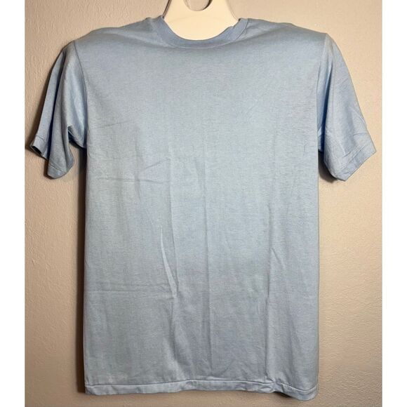 Vintage Hanes Fifty-Fifty T-Shirt Men L Blank Single Stitch Light Blue USA - Picture 2 of 6